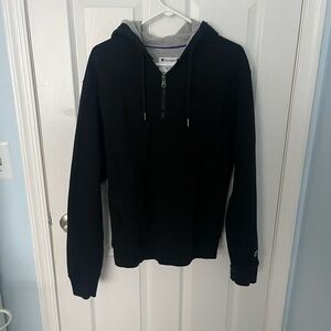 Champion Black Hoodie with Gray Lining